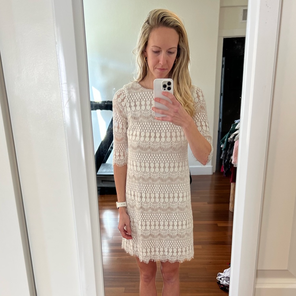 Jessica Howard White Lace Dress